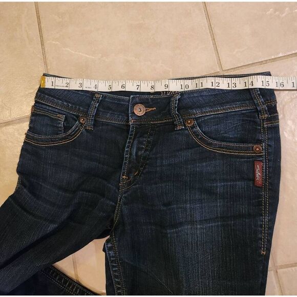 Silver Suki Jeans bootcut Low-Rise Y2k womens size 29x32 embroidered dark wash - Picture 8 of 11